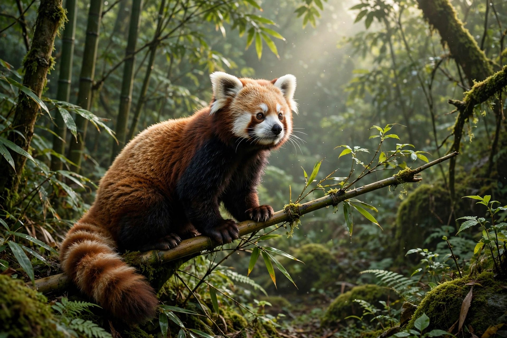 Red Panda in a Bamboo Forest