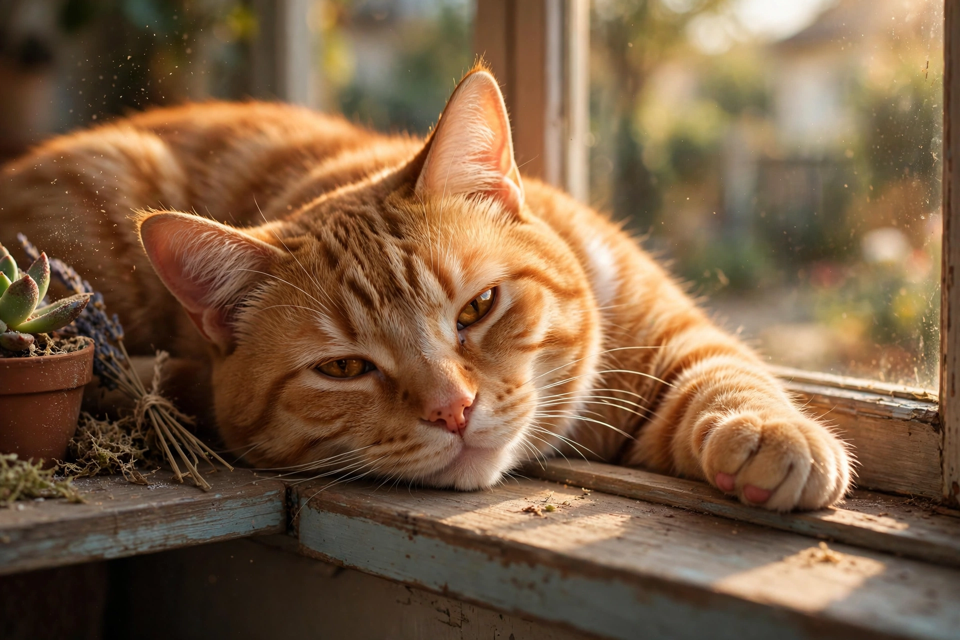 Orange Tabby Cat in Sunlight