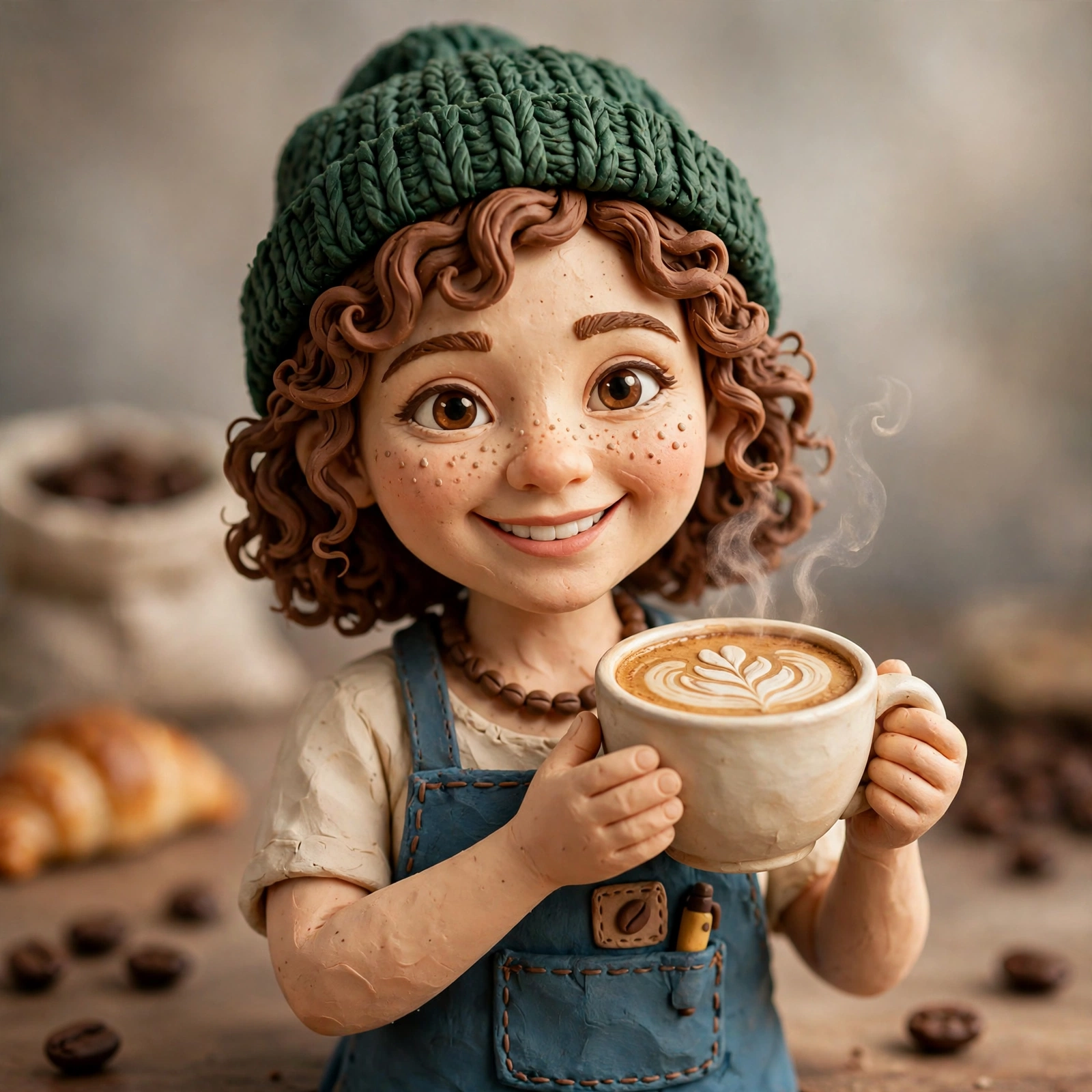 Clay Style Barista Portrait