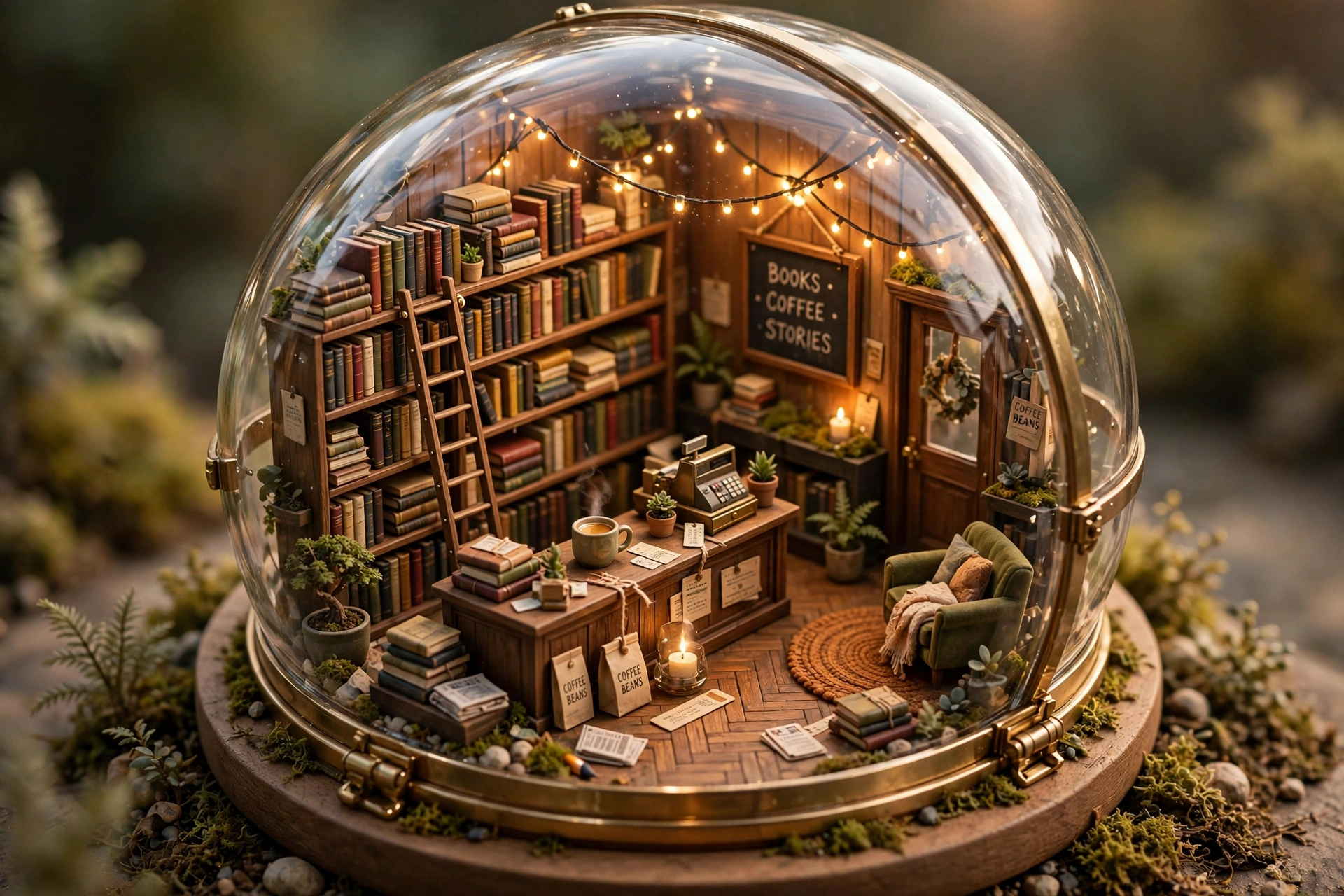 Miniature Bookshop Diorama