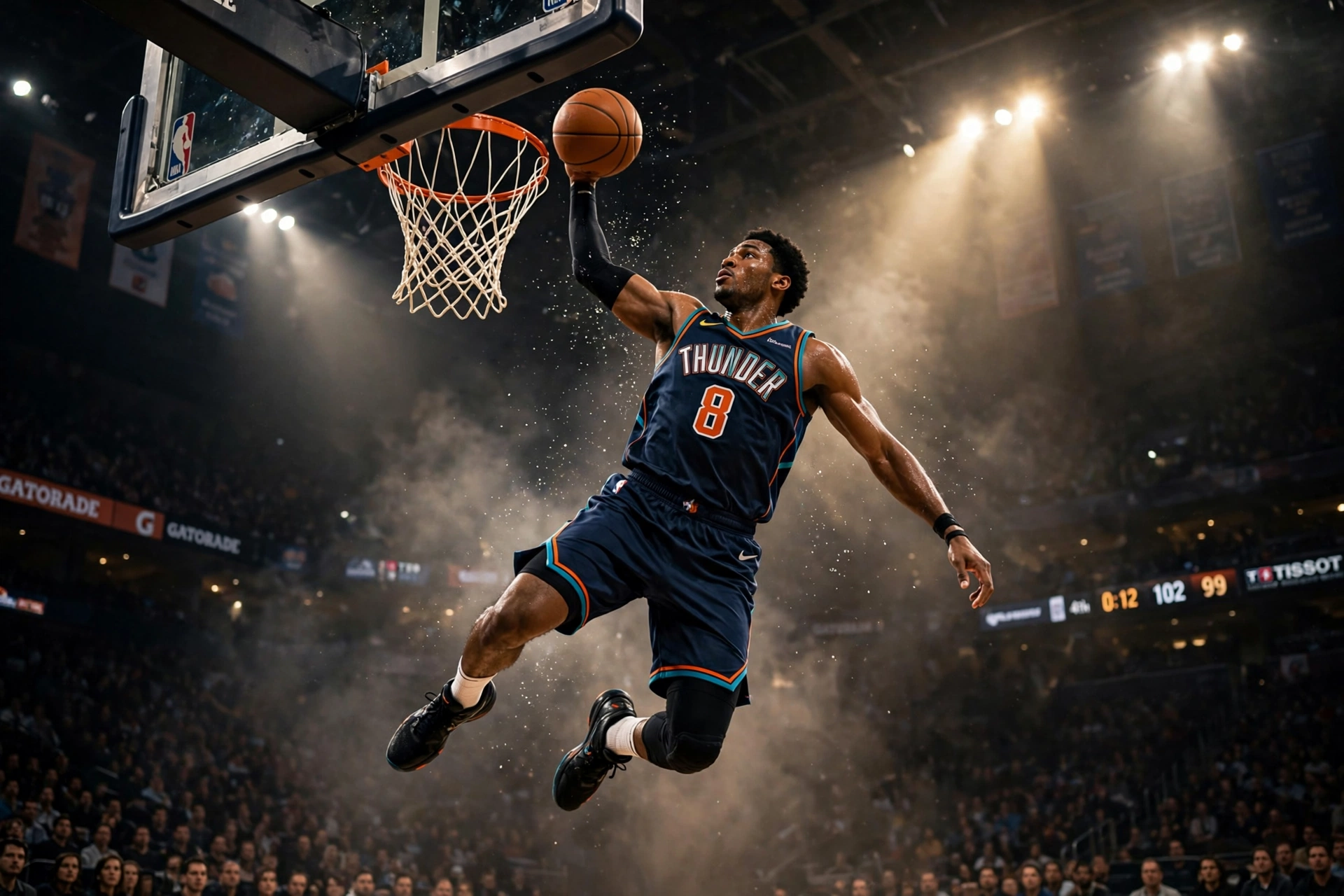 Basketball Dunk in Arena Light